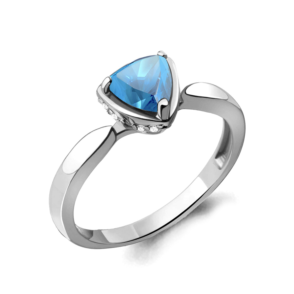 

Кольцо из серебра с топазом р. 19 Aquamarine 6916605А_925_р, 6916605А_925_р