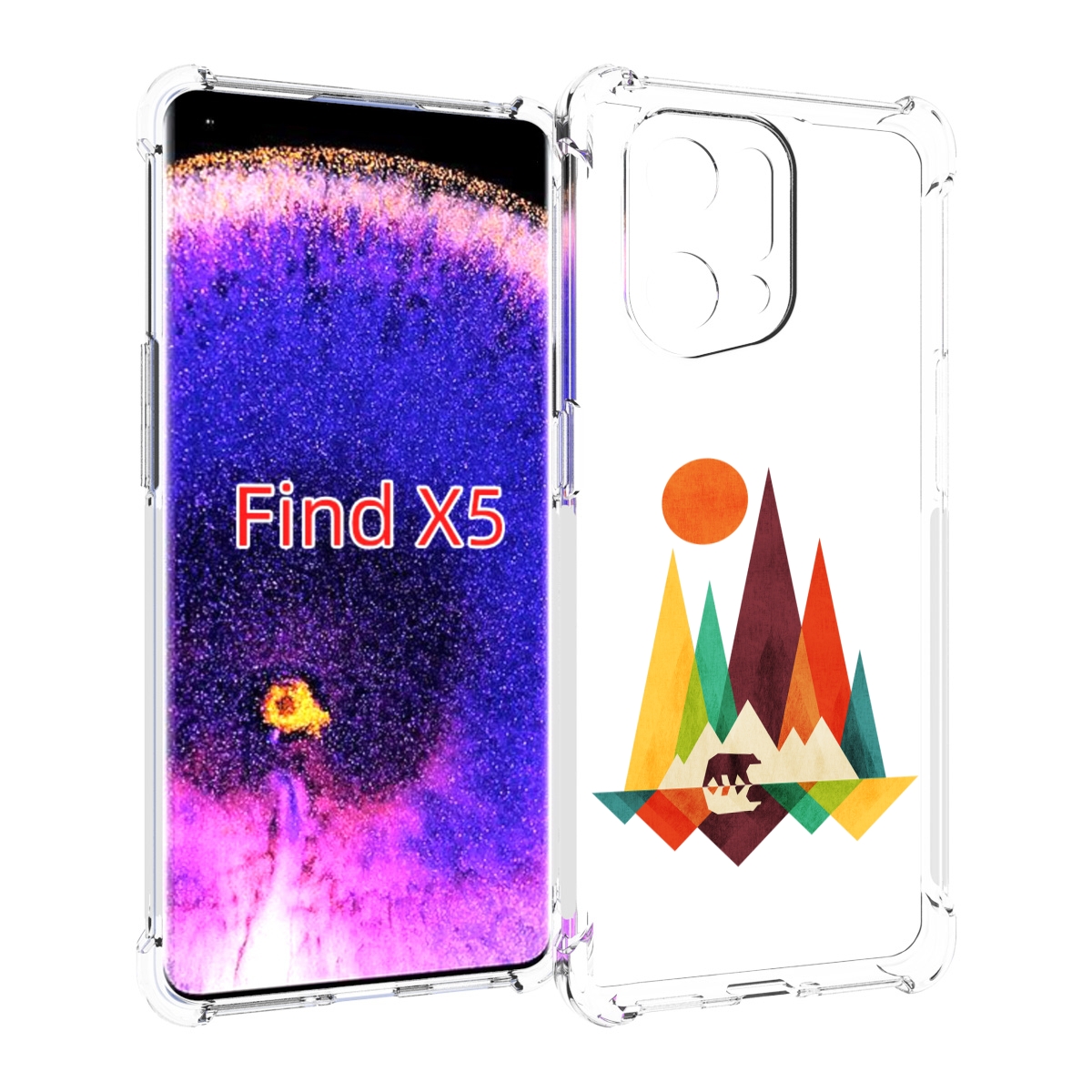 

Чехол MyPads нарисованные горы с медведем для Oppo Find X5, Прозрачный, Tocco