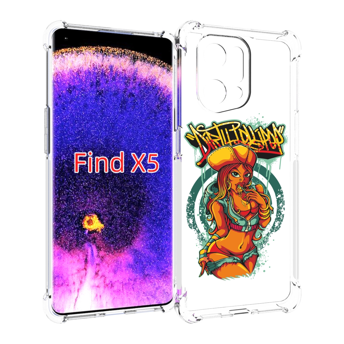 Чехол MyPads нарисованная девушка комикс для Oppo Find X5