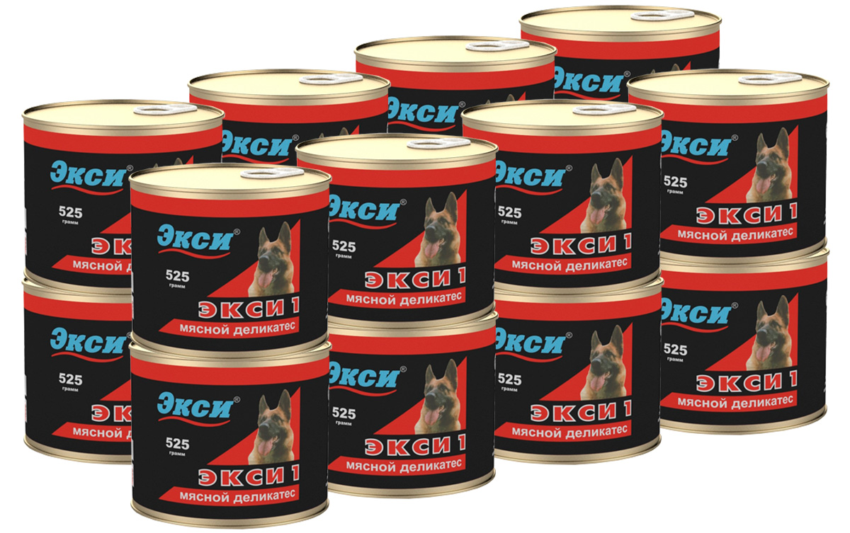 фото Влажный корм для собак экси 1 мясной деликатес, 16 шт по 525 г