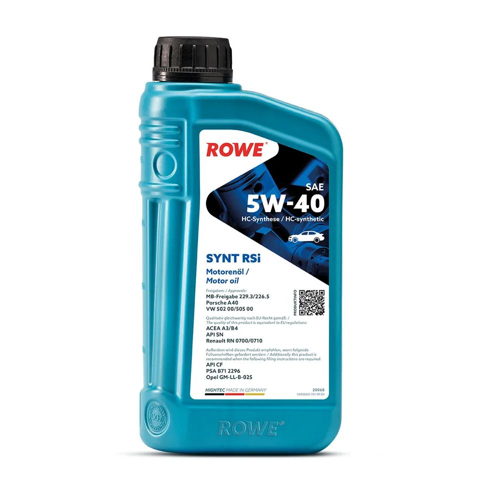 

Моторное масло ROWE синтетическое 5W40 Hightec Synt Rsi A3/B4 1л