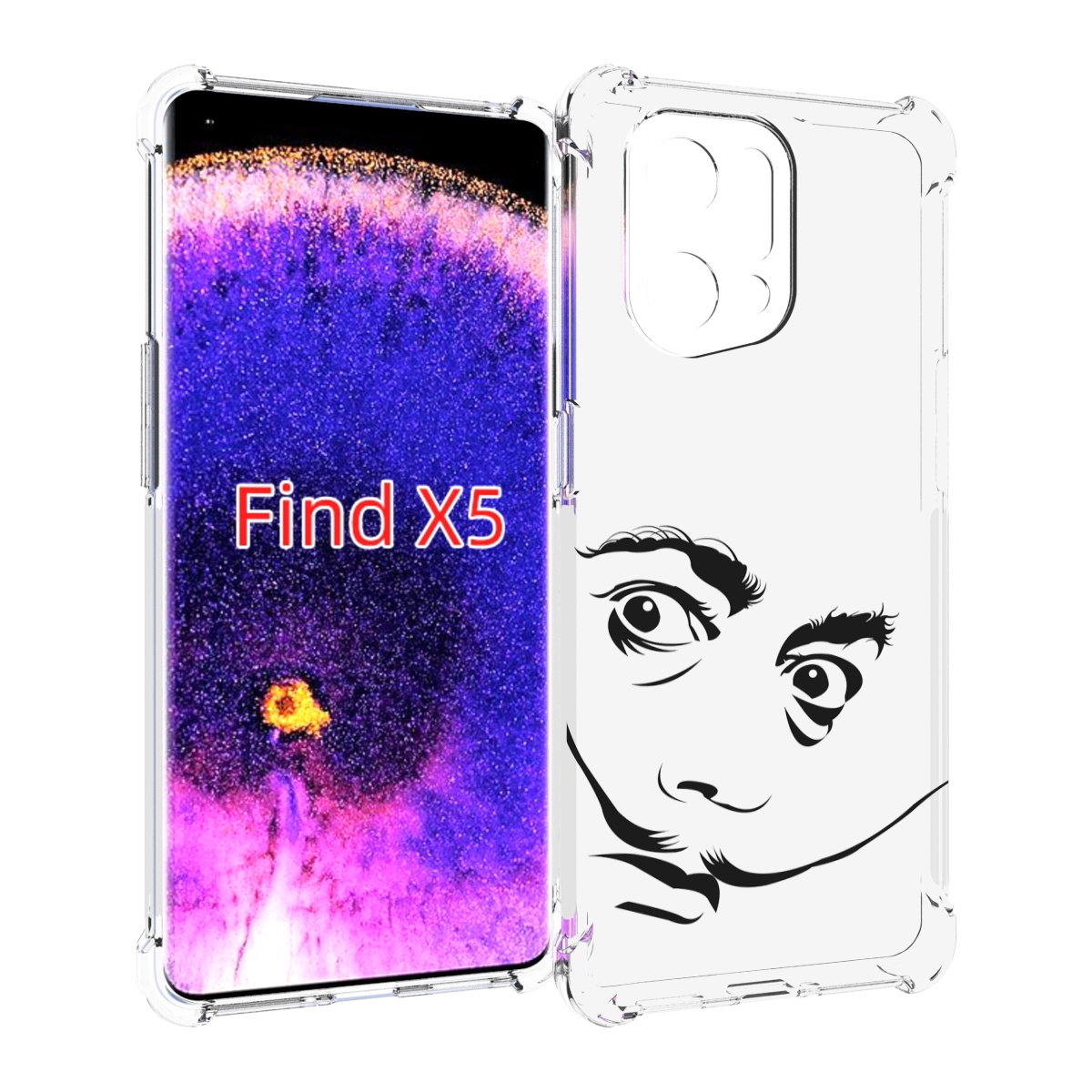 

Чехол MyPads мужчина с длинными усами для Oppo Find X5, Прозрачный, Tocco