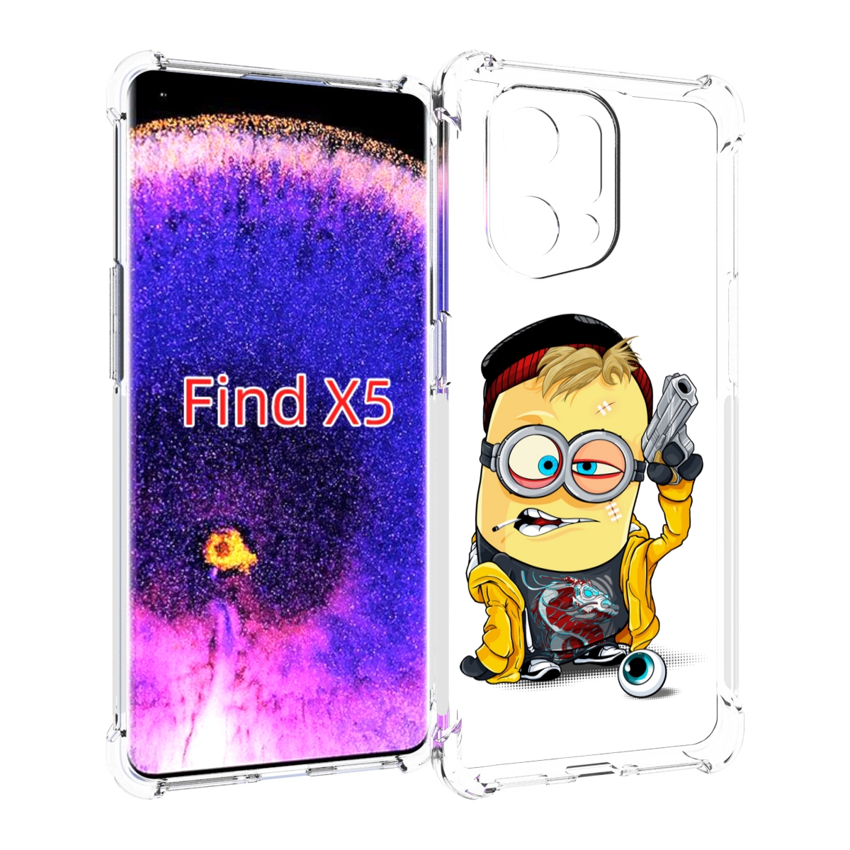

Чехол MyPads миньон бандит для Oppo Find X5, Прозрачный, Tocco