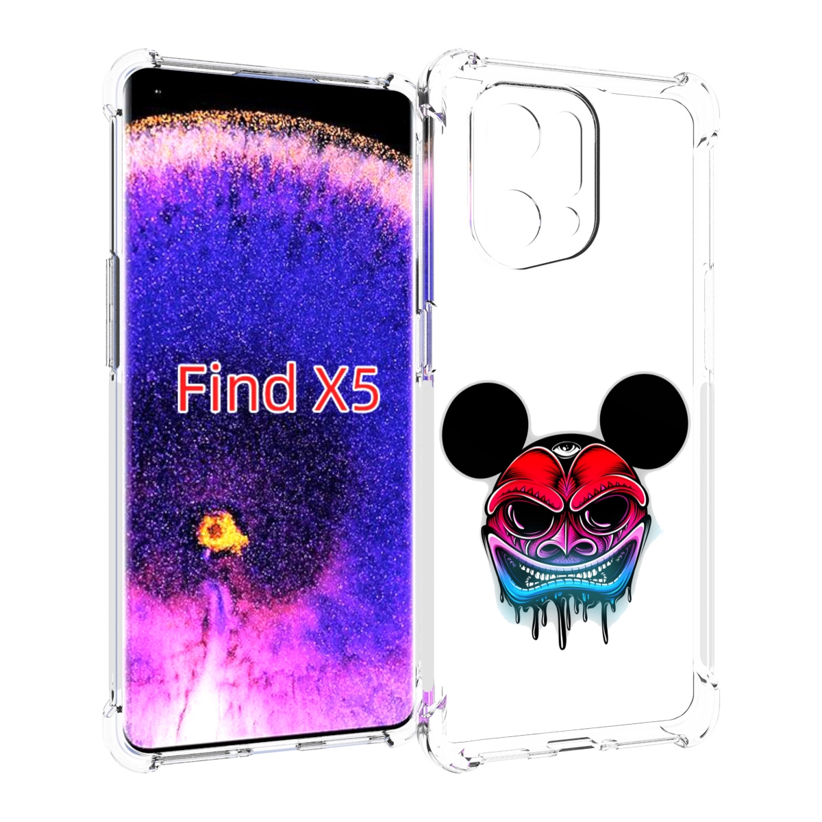 

Чехол MyPads микки в маске для Oppo Find X5, Прозрачный, Tocco
