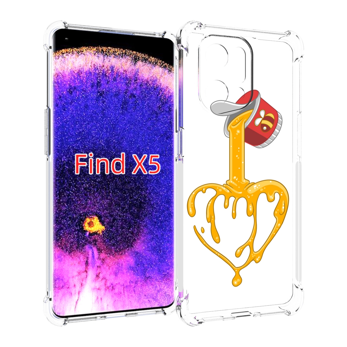 

Чехол MyPads медовое сердце для Oppo Find X5, Прозрачный, Tocco