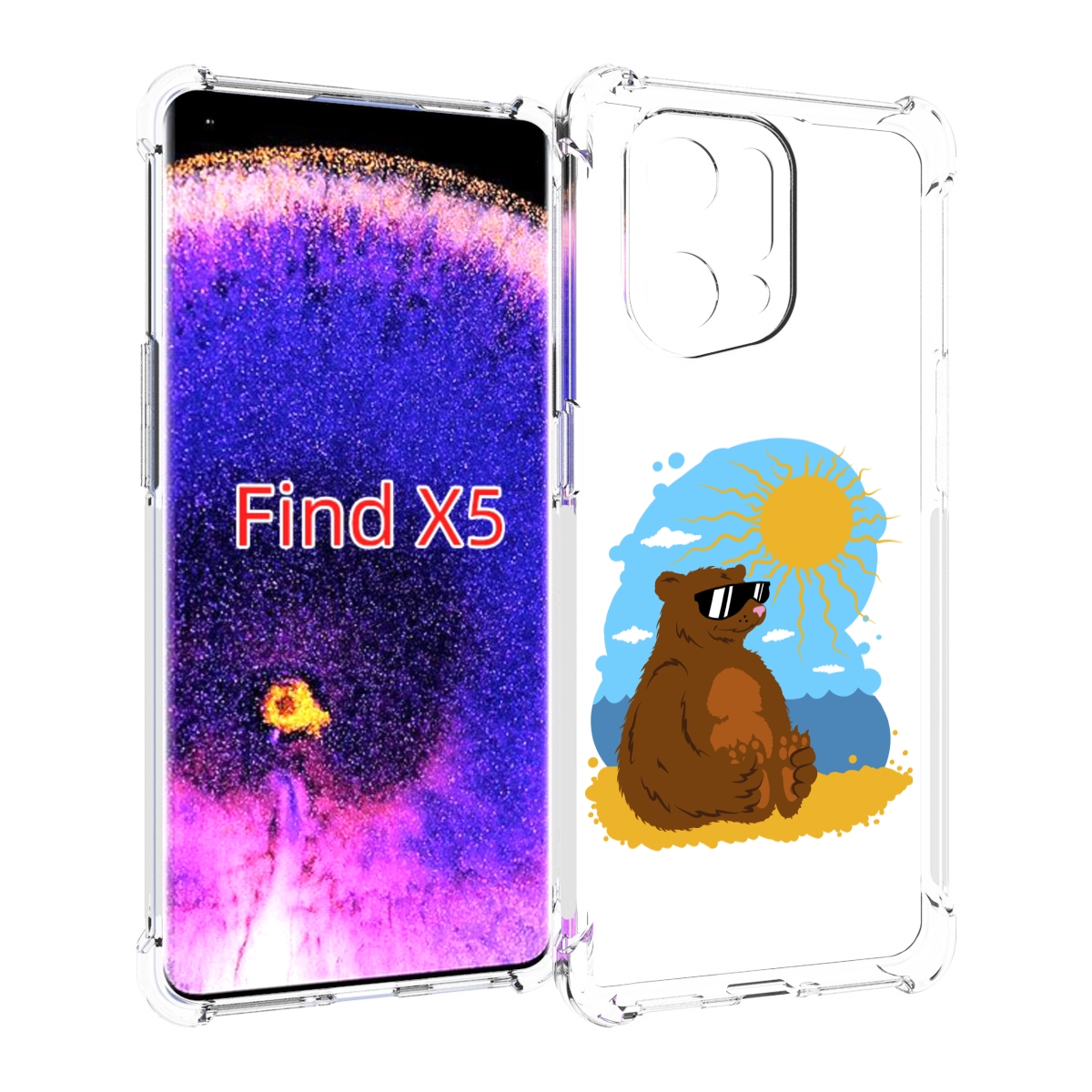 

Чехол MyPads медведь на чиле для Oppo Find X5, Прозрачный, Tocco