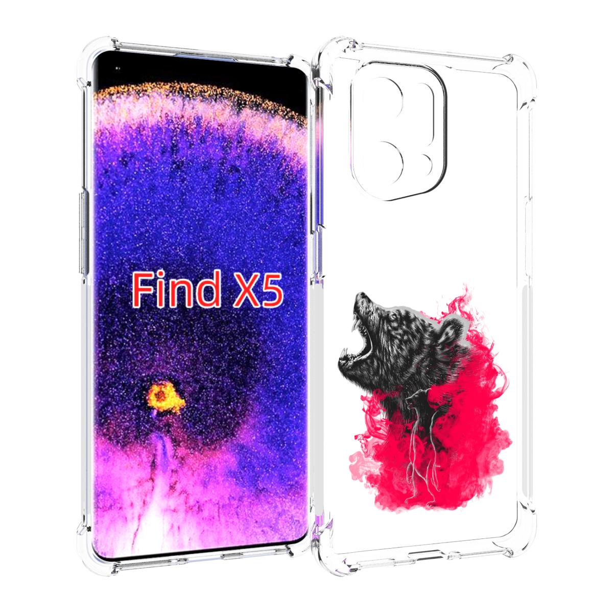 

Чехол MyPads медведь в дымке для Oppo Find X5, Прозрачный, Tocco