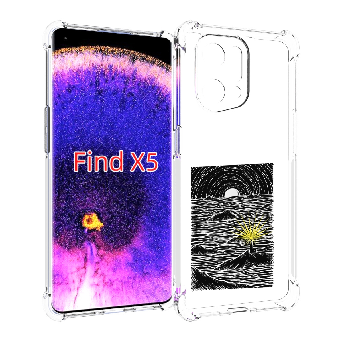 

Чехол MyPads маяк в черно белом море для Oppo Find X5, Прозрачный, Tocco
