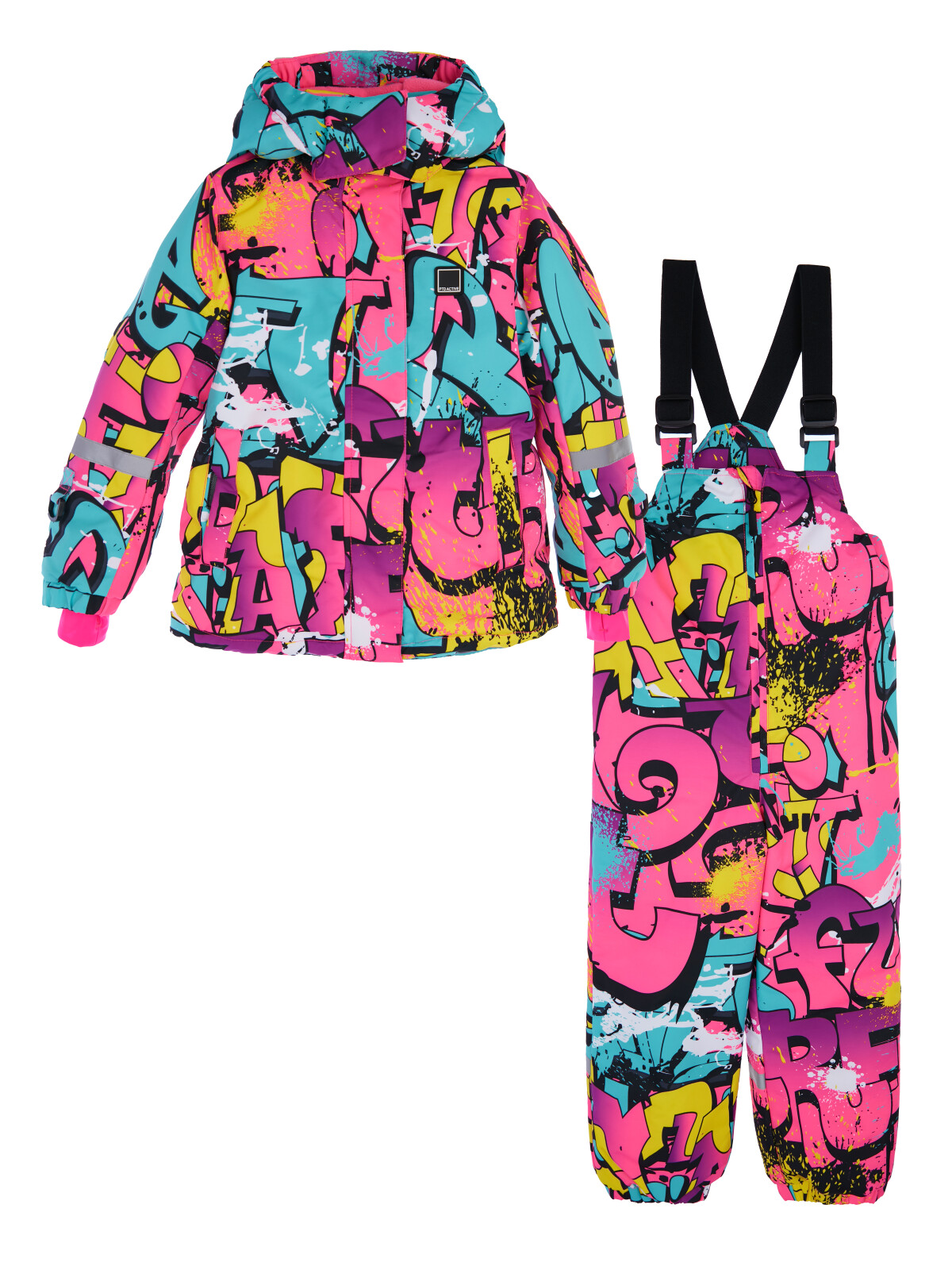 Комплект для девочек PlayToday: куртка, полукомбинезон, цветной, 116