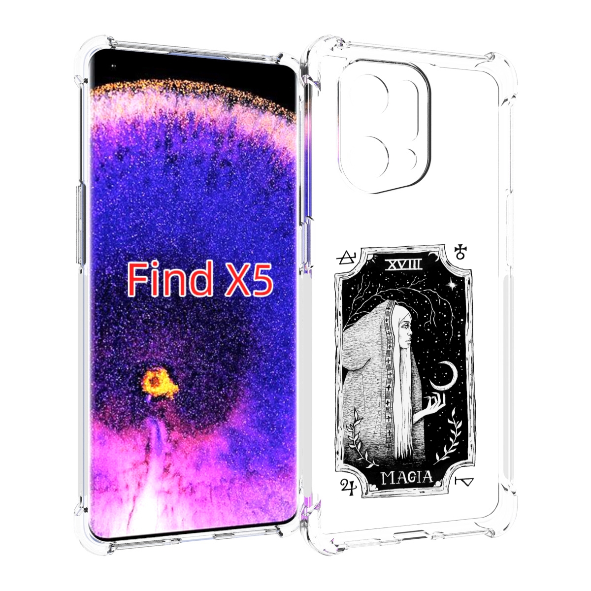 

Чехол MyPads лунная магия для Oppo Find X5, Прозрачный, Tocco