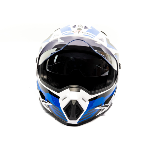 

Шлем мото мотард HIZER J6802 (XL) #6 white/blue (2 визора)