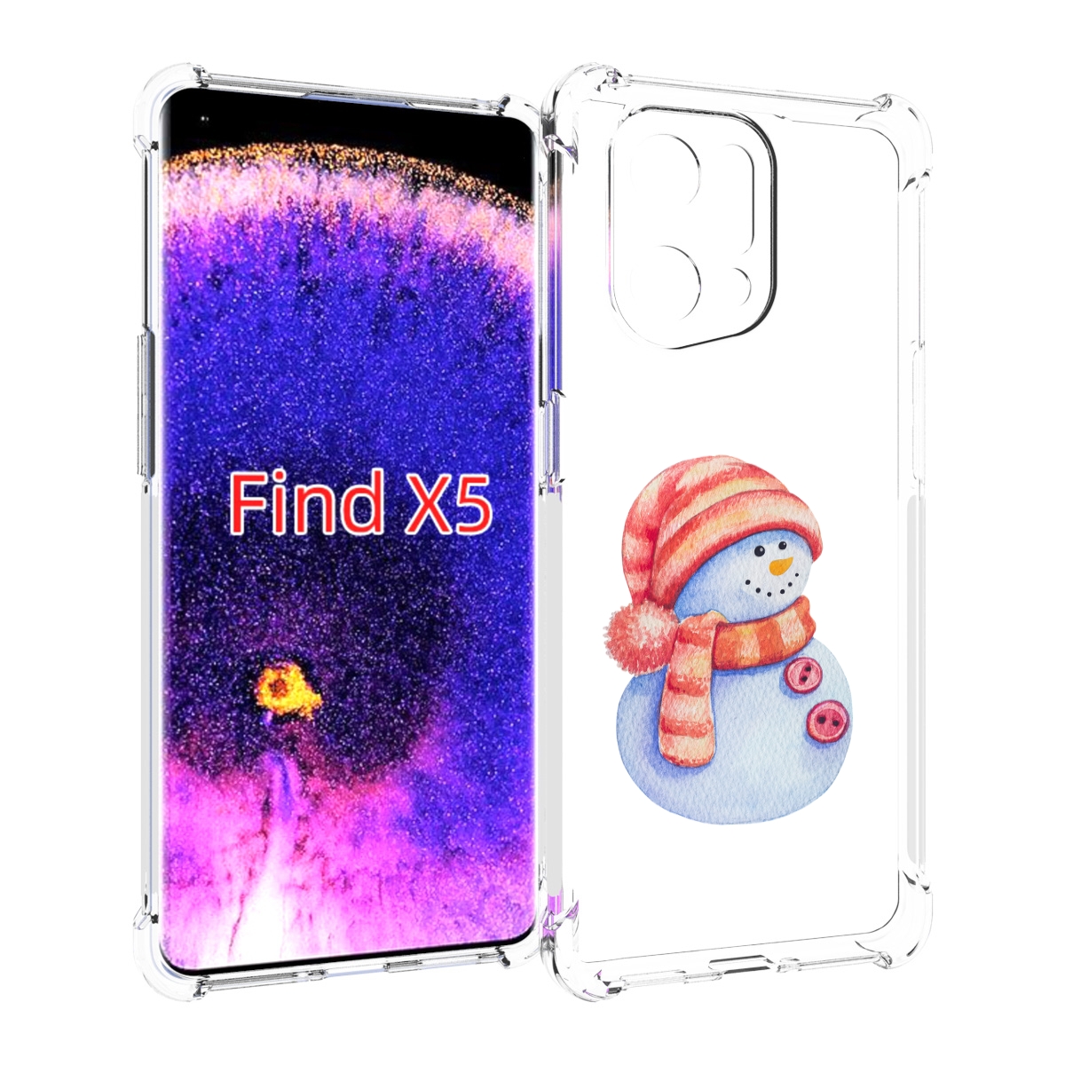 

Чехол MyPads Веселый снеговик для Oppo Find X5, Прозрачный, Tocco