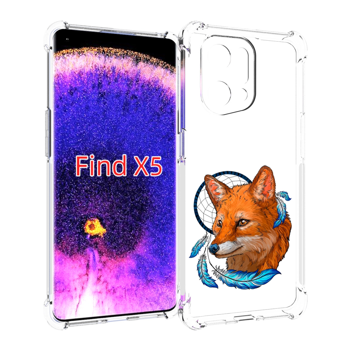 

Чехол MyPads лиса и ловец снов для Oppo Find X5, Прозрачный, Tocco