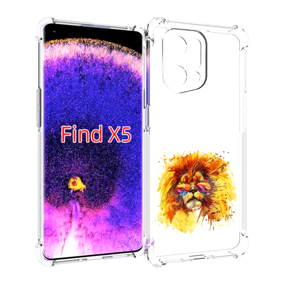 

Чехол MyPads лев в очках для Oppo Find X5, Прозрачный, Tocco