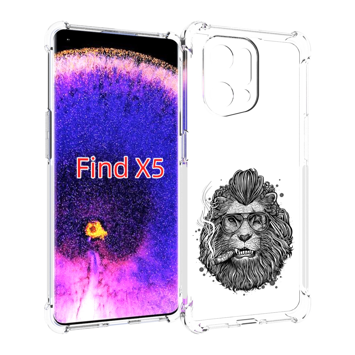 

Чехол MyPads курящий лев для Oppo Find X5, Прозрачный, Tocco