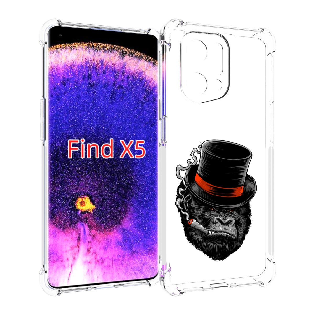 

Чехол MyPads дизайнерская горилла для Oppo Find X5, Прозрачный, Tocco
