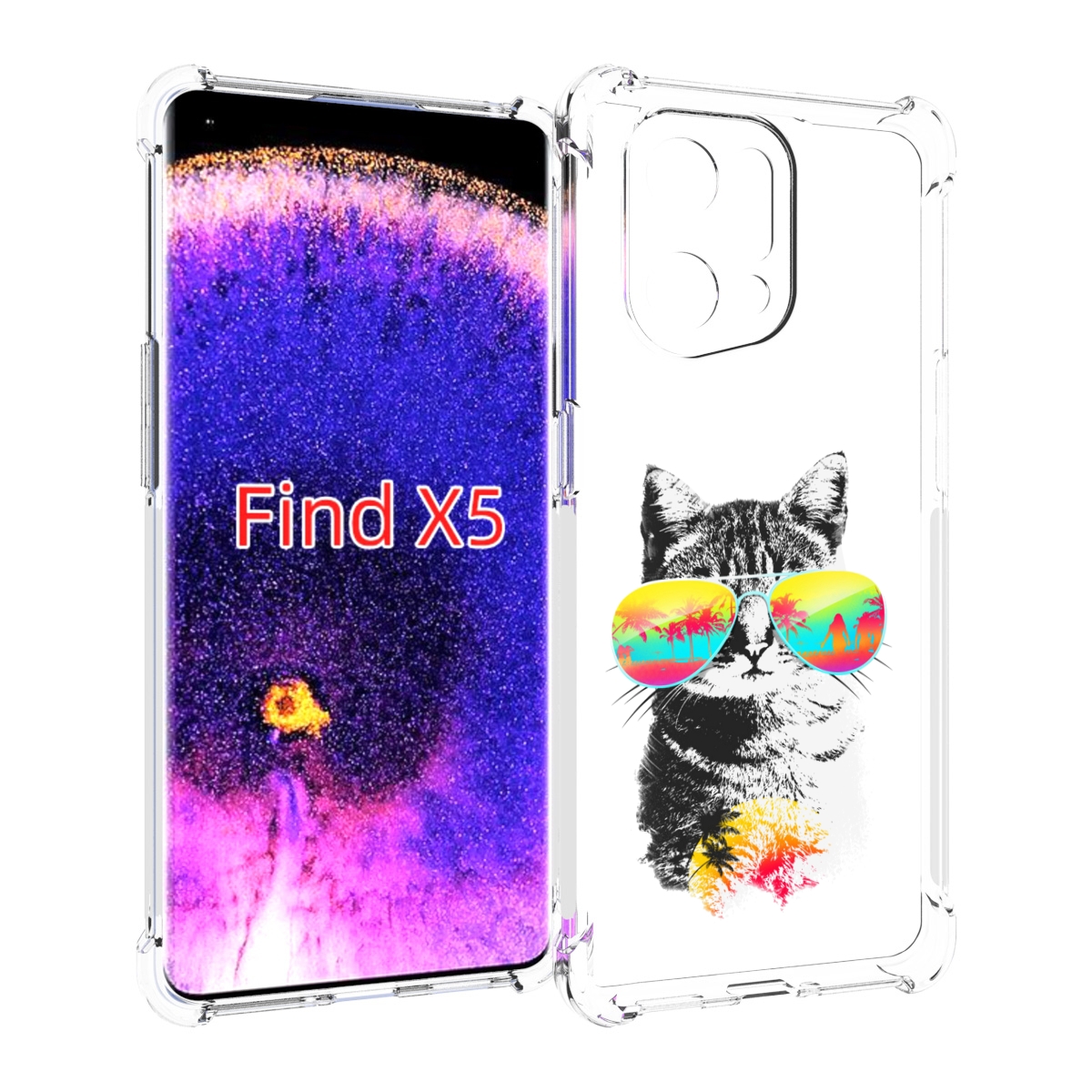 

Чехол MyPads крутой кот для Oppo Find X5, Прозрачный, Tocco