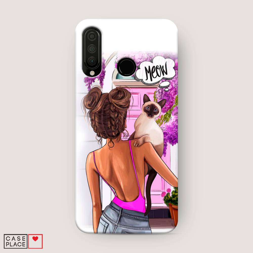 

Чехол Awog "Девушка с кошкой" для Honor 20S