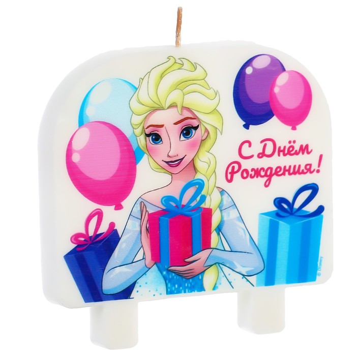 

Свеча в торт "С Днем Рождения!", Холодное сердце, 8х8 см, Разноцветный