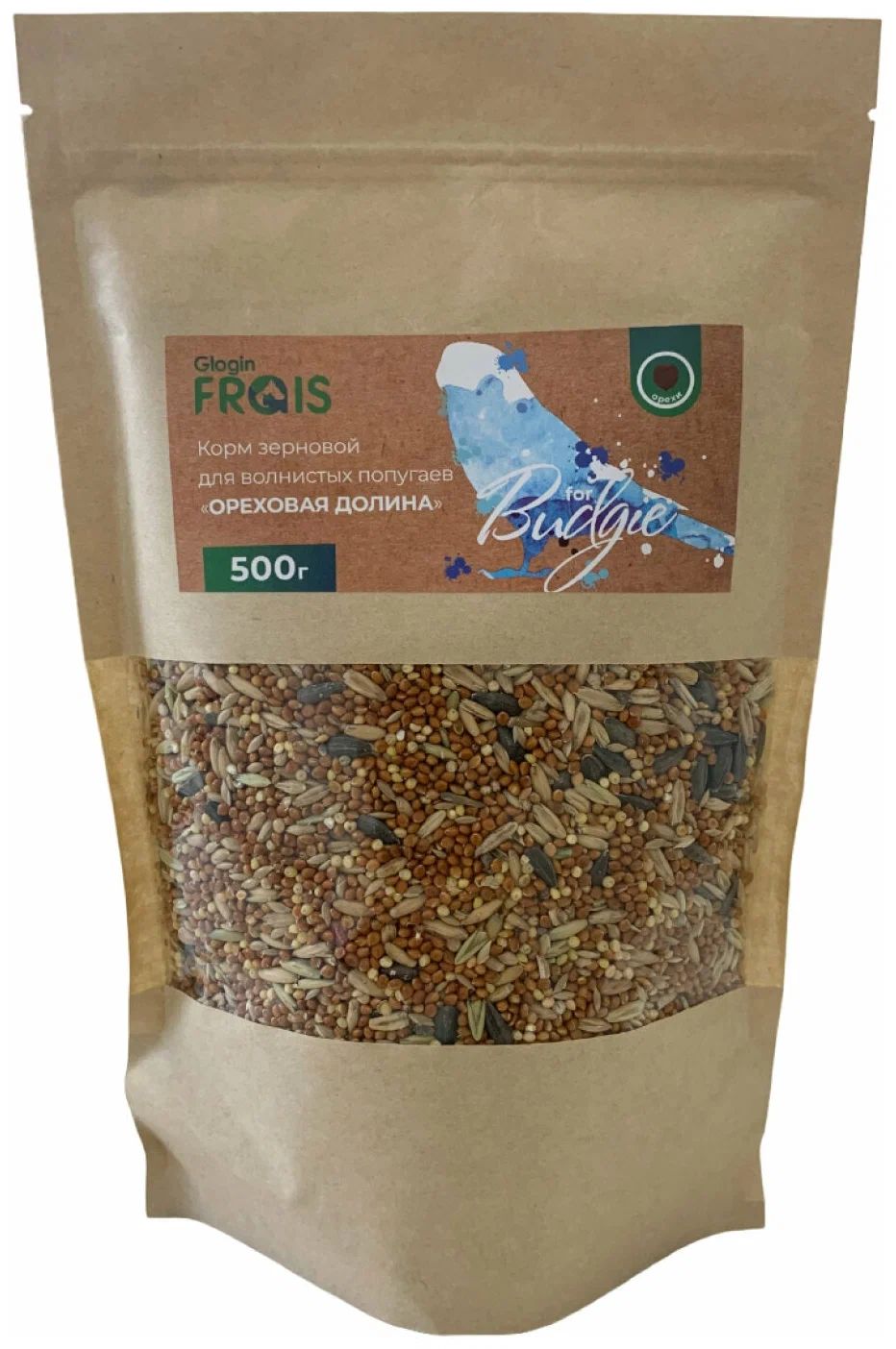 Корм Glogin Frais для волнистых попугаев, зерновой, ореховая долина, 500 г