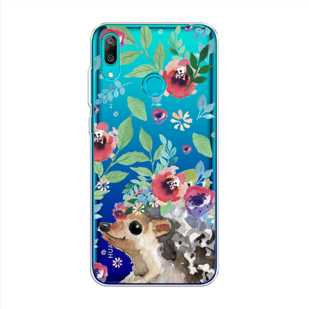 

Чехол Awog на Huawei Y7 2019 "Ежик в цветах акварель", Розовый;зеленый;коричневый, 68450-2
