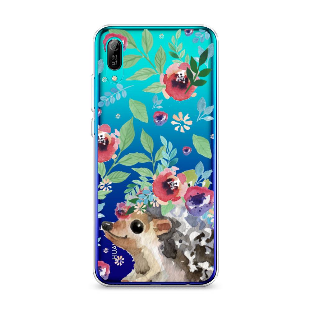 

Чехол Awog на Huawei Y6 Pro (Prime) 2019 "Ежик в цветах акварель", Розовый;зеленый;коричневый, 68150-2
