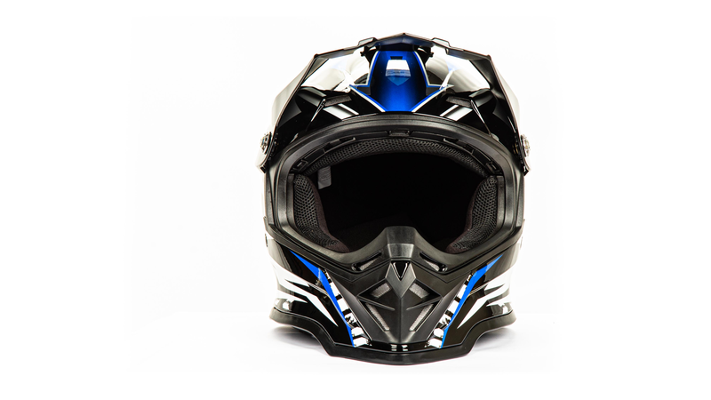 

Шлем мото кроссовый HIZER B6197 (S) #4 black/blue/white