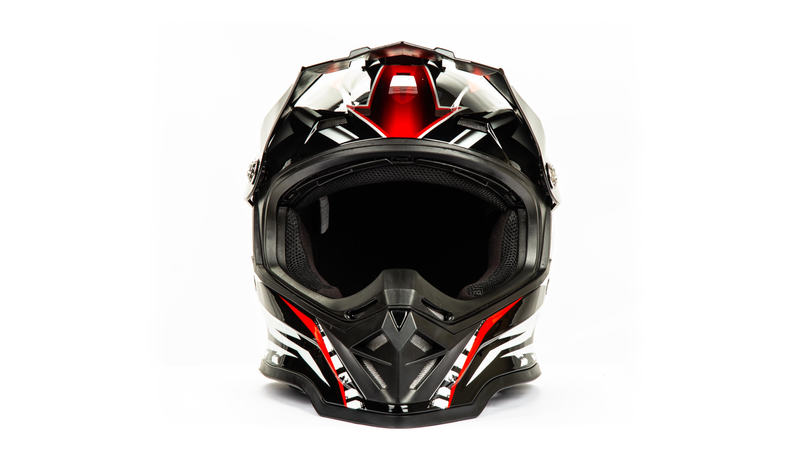 Шлем мото кроссовый HIZER B6197 (S) #3 black/red/white
