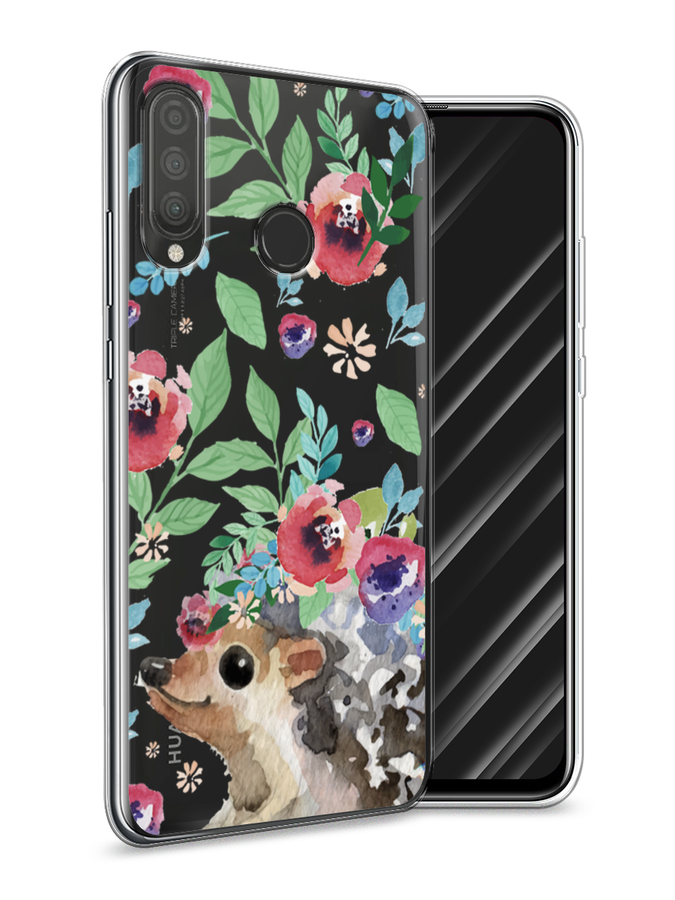

Чехол Awog на Huawei P30 Lite "Ежик в цветах акварель", Розовый;зеленый;коричневый, 67950-2