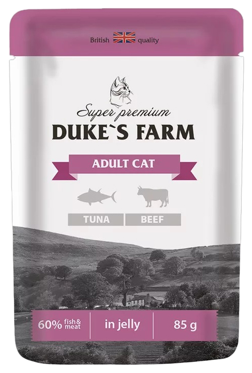 фото Влажный корм для кошек duke's farm тунец-говядина 85 г