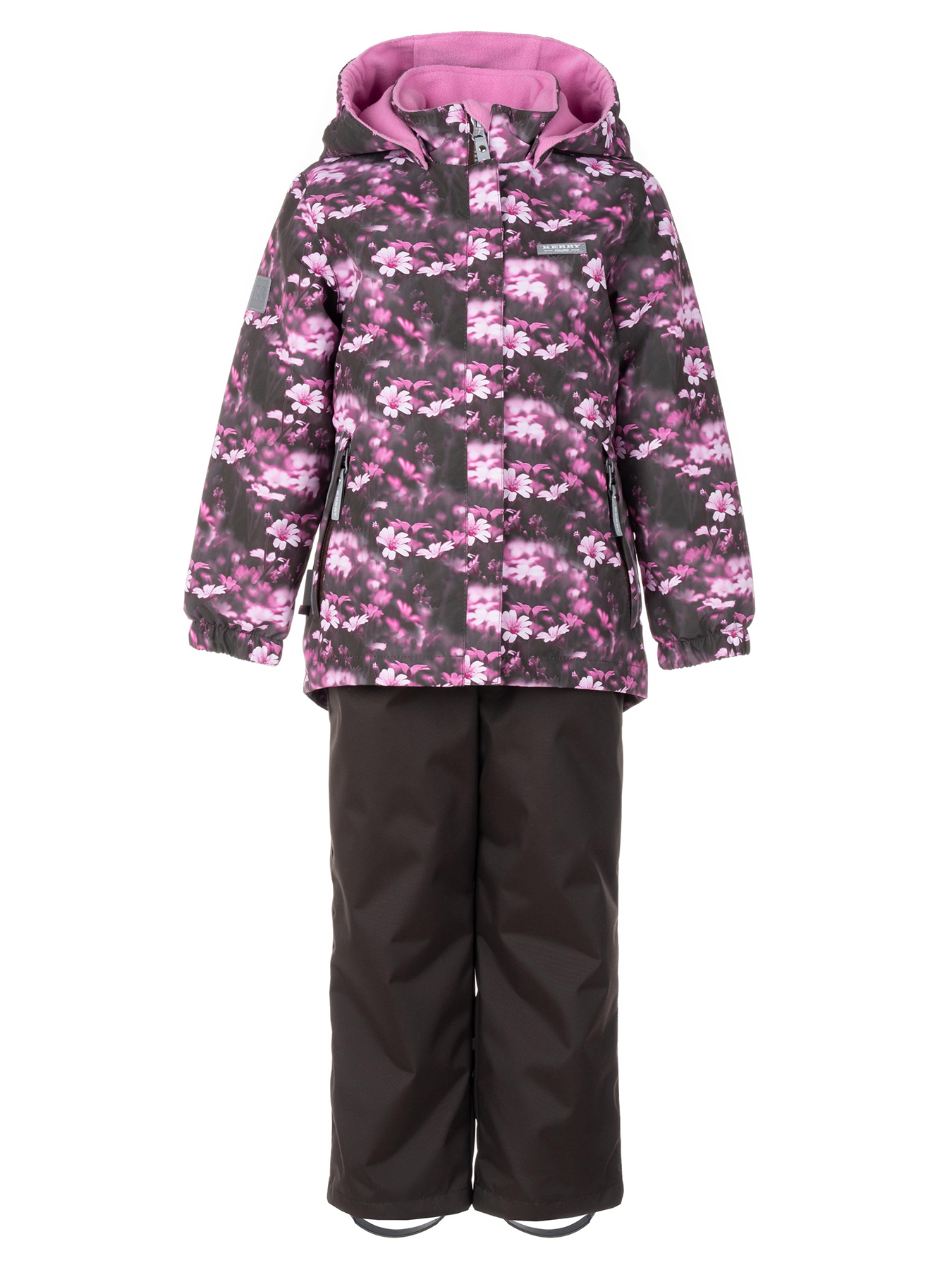 Комплект верхней одежды KERRY HEDVIG K24036A, 3810-темно-коричневый с цветами, 128