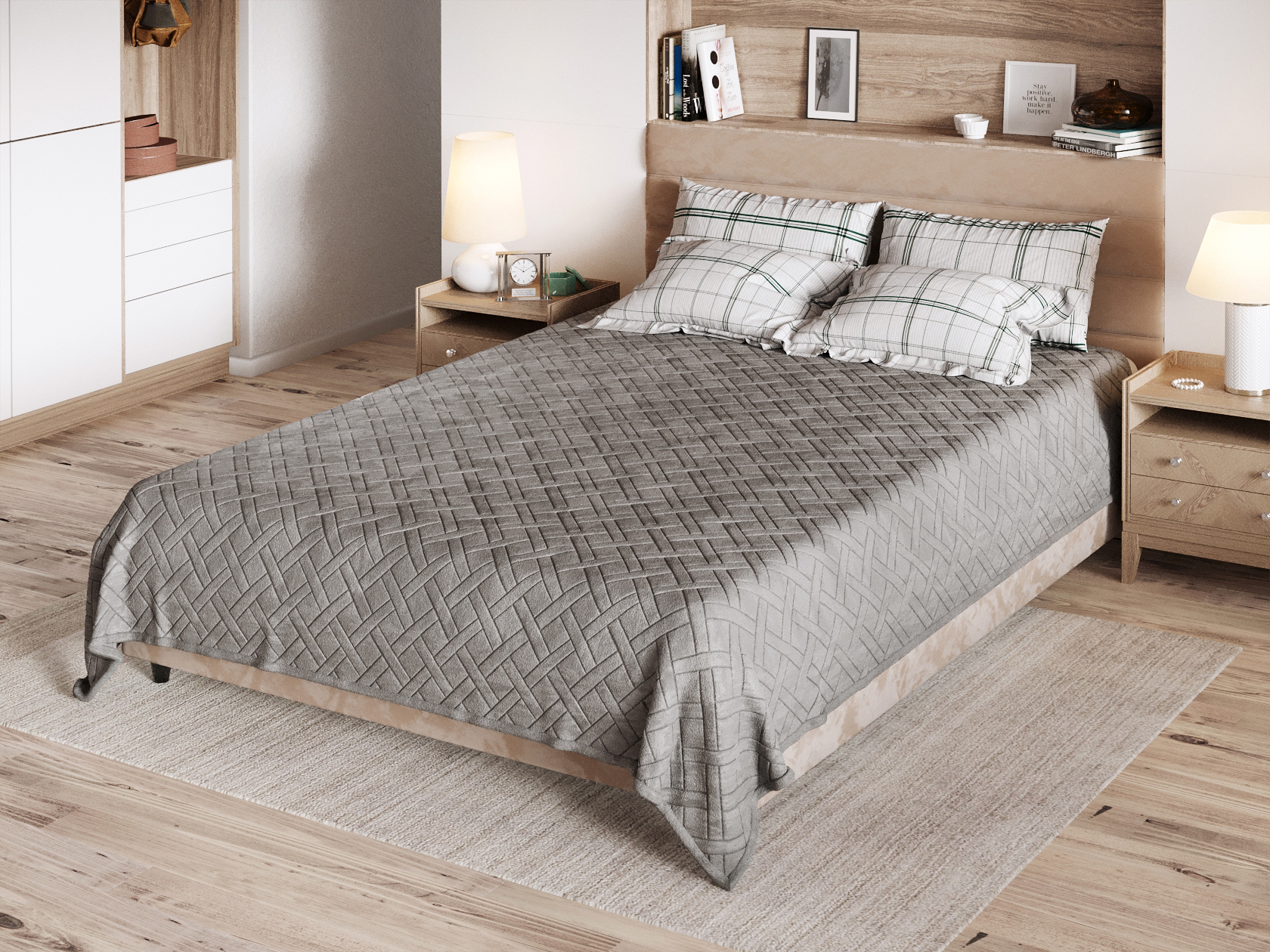 

Покрывало Плетенка 3 1500 Х 2000 мм, Серый, фланель