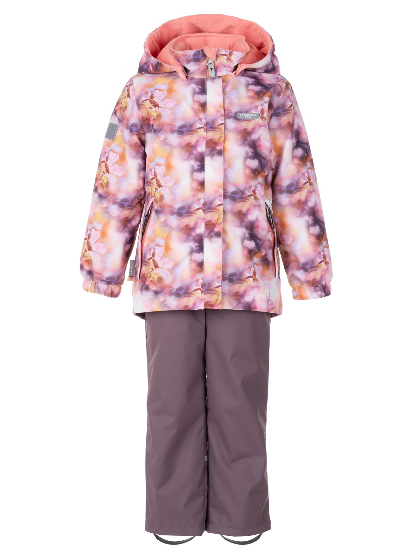 Комплект верхней одежды KERRY HEDVIG K24036A, 1736-фиолетовый с цветами, 140