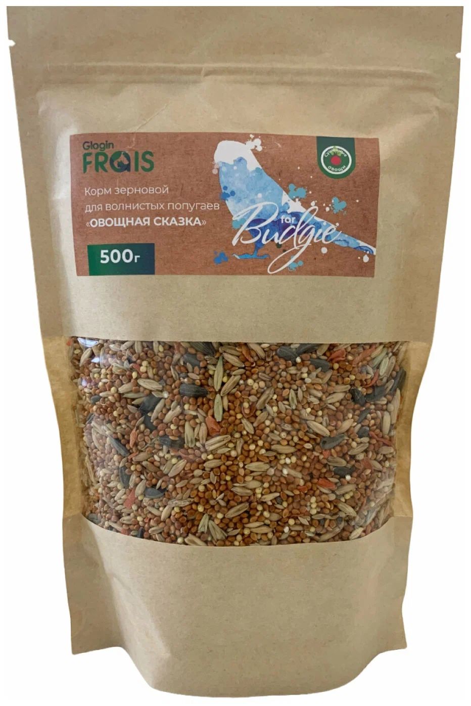 Корм Glogin Frais для волнистых попугаев, зерновой, овощная сказка, 500 г