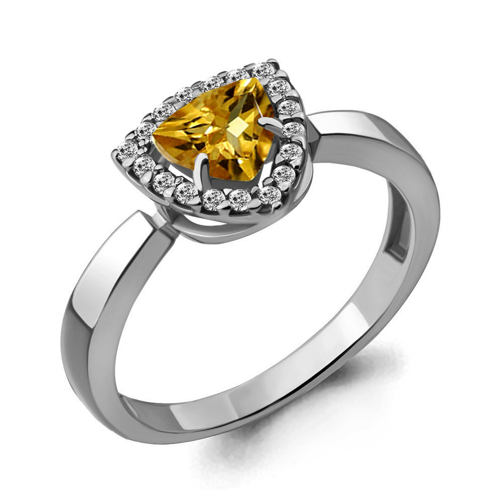 

Кольцо из серебра с цитрином р.  Aquamarine 6916506А_925_р, 6916506А_925_р