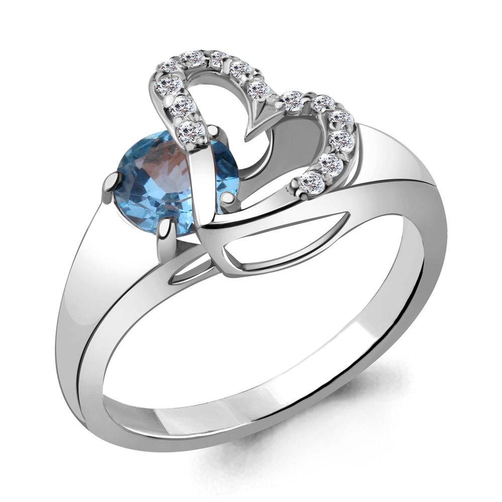 фото Кольцо из серебра с топазом р. 16 aquamarine 6916405а_925_р