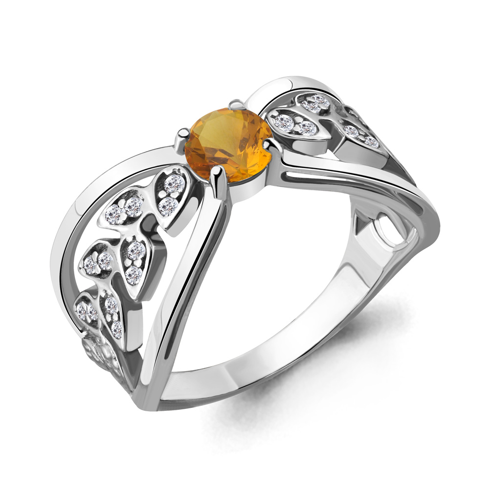 

Кольцо из серебра с цитрином р. , Aquamarine 6916206А_925_р, 6916206А_925_р