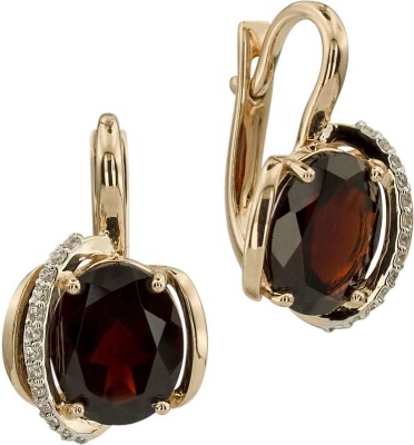 

Серьги из красного золота с фианитом/гранатом ALORIS Серьги 1751ГКц, Серьги 1751ГКц