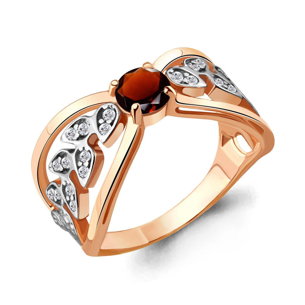 

Кольцо из серебра с гранатом р. , Aquamarine 6916203А_925_з, 6916203А_925_з