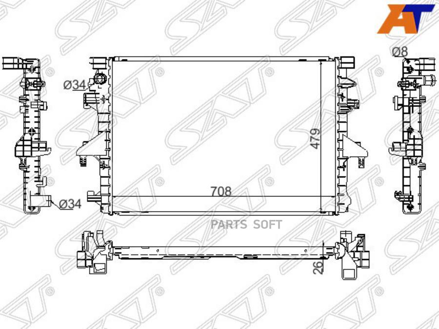 

Радиатор Vw Multivan/Transporter T5 2.0td 10- Sat арт. VW0009-2