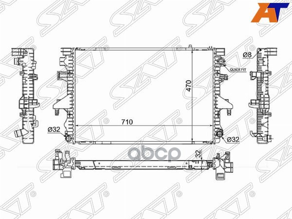 

Радиатор Volkswagen T5 2.5td 03- Sat арт. VW0009-1