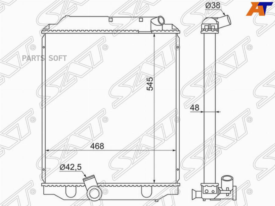 

Радиатор Toyota Dyna/Toyoace 4b Bu3# 99-02 Sat арт. TY0064