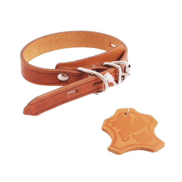 Ошейник для собак Zoomaster одинарный, кожа, коричневый, 2x30-35 см