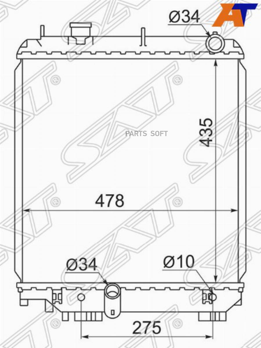 Радиатор Toyota Dyna/Toyoace Ly230/280/Rzy220 1rz/3rz-Pfe 95-99 Sat арт. TY0063-1