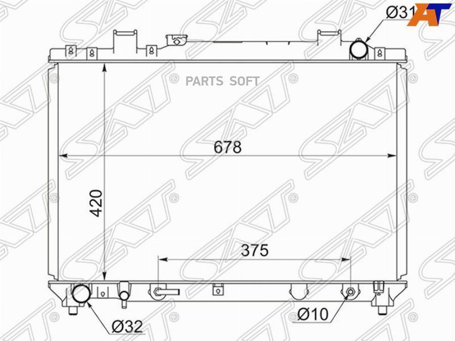 

Радиатор Toyota Town Ace Noah/Lite Ace Sr4/5# 3s-Fe 96-07 Sat арт. TY0050