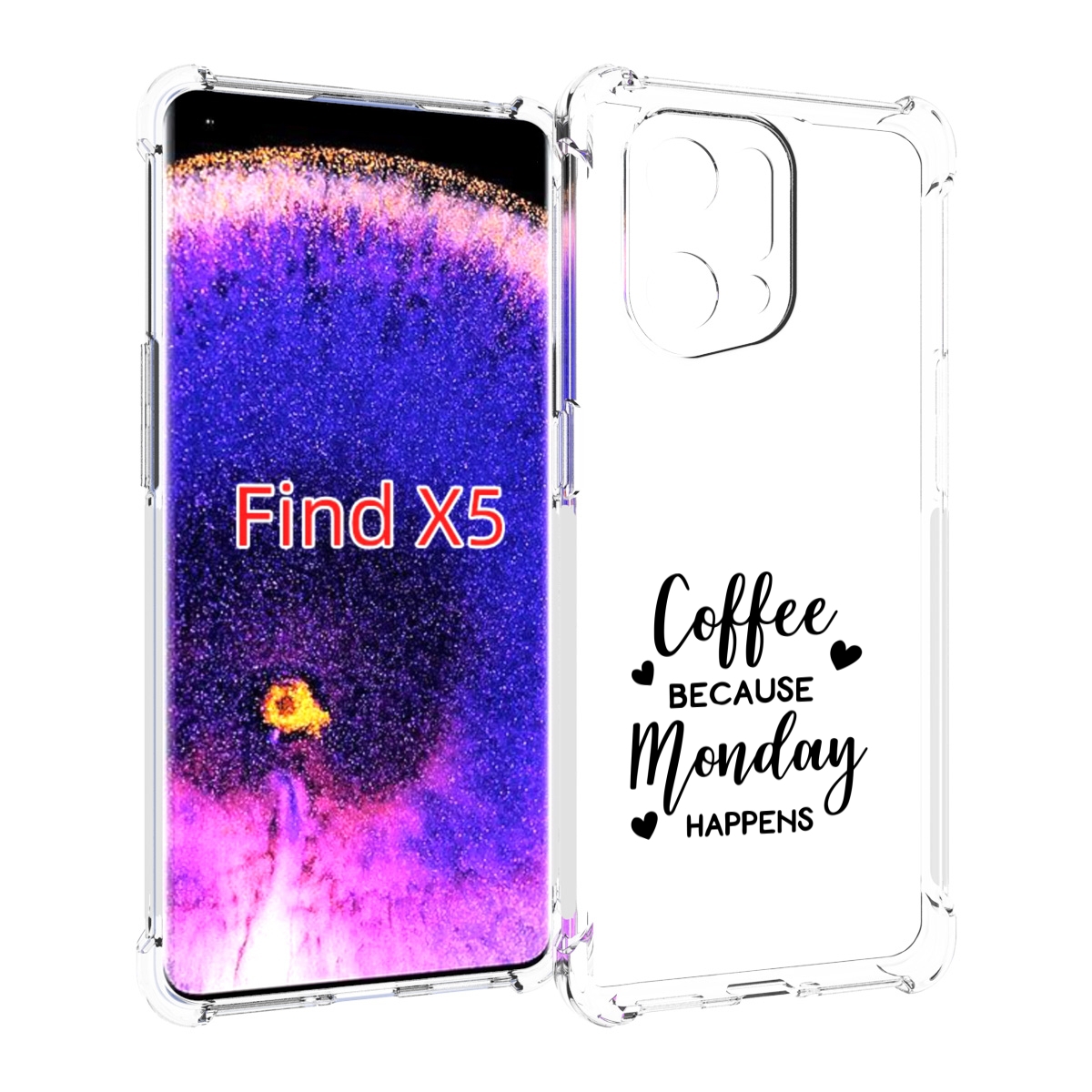 

Чехол MyPads кофе и понедельник стал счастливым для Oppo Find X5, Прозрачный, Tocco