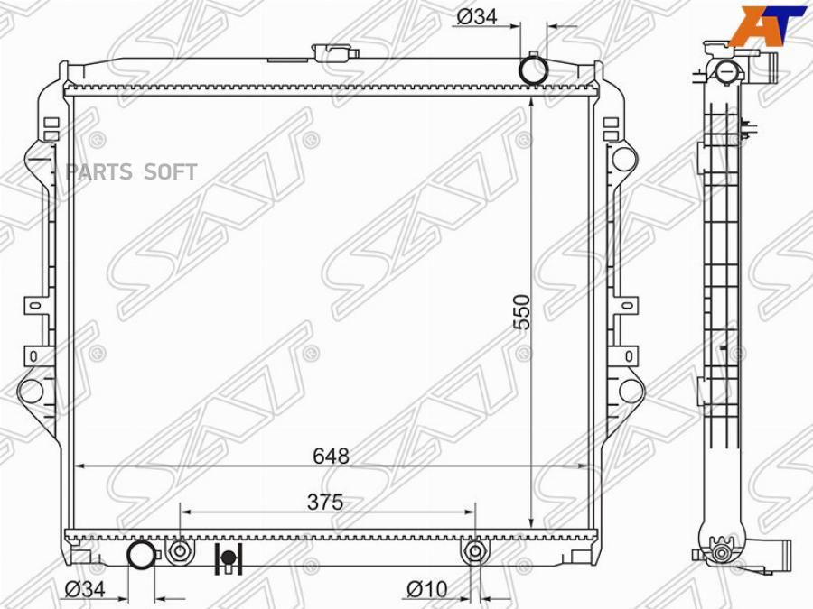 Радиатор Toyota Fortuner/Hilux 2tr-Fe 15- Sat арт. TY0018-1