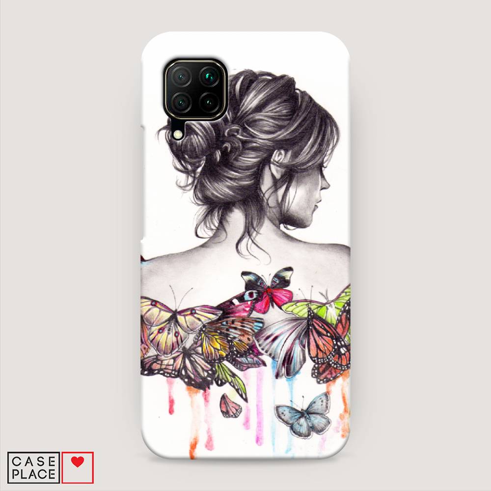 фото Чехол awog "девушка с бабочками" для huawei p40 lite