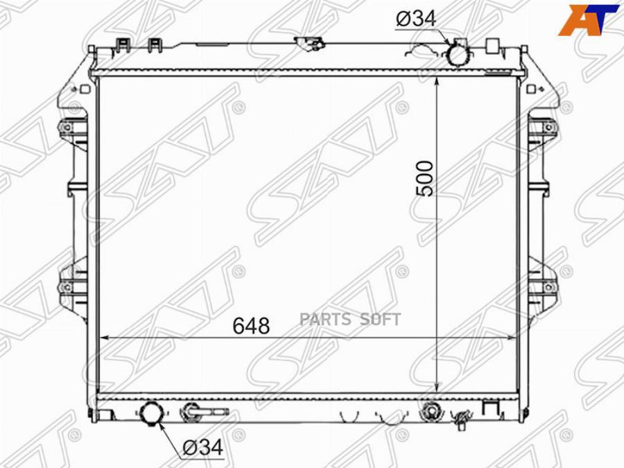 Радиатор Toyota Hilux/Vigo/Fortuner 1tr/2tr 04- Лев. Руль Sat арт. TY0014