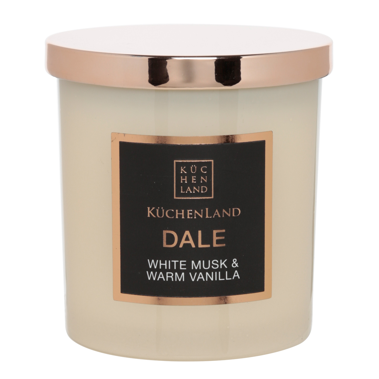 Свеча ароматическая 9 см в подсвечнике с крышкой стекло White musk and Warm Vanilla Dale